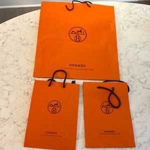 4 Hermes authentic paper shopping bags
